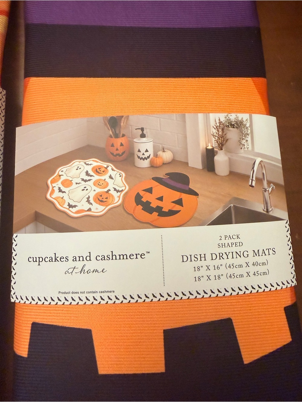 Halloween Dish Drying Mat Set Jack-o’-lantern Ghost Dishmat